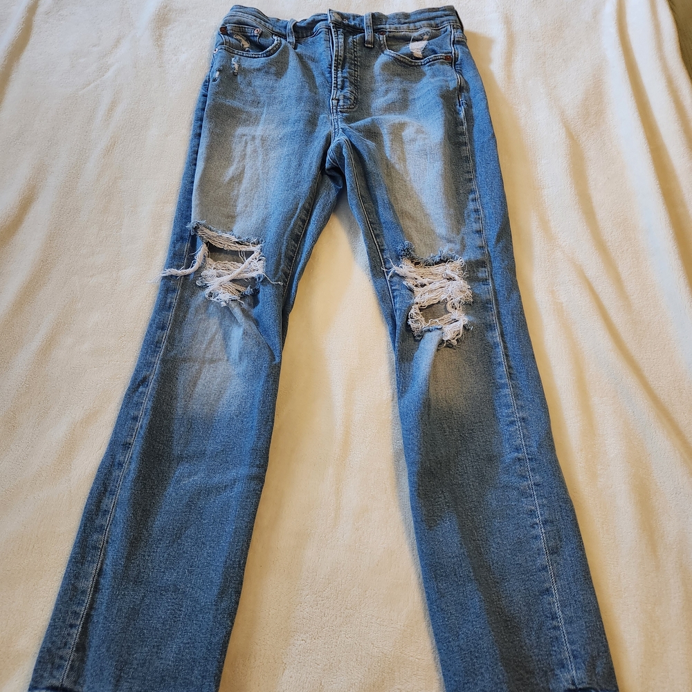 Madewell Distressed Straight Leg Jeans Size 28